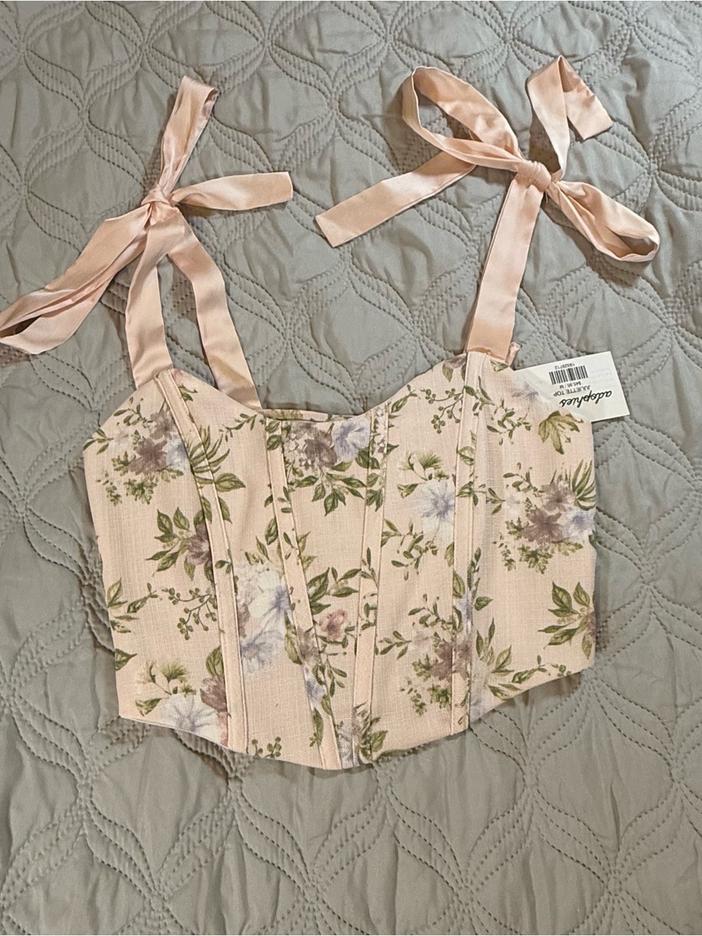 Adophies Juliette Floral Corset Top NWT Medium